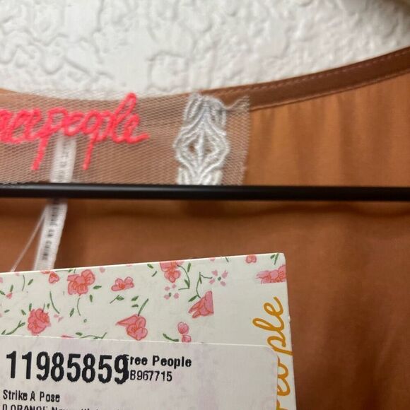 NWT Free People Strike a Pose Feminine Romantic Silk Dress Perpetual Sunset 0 - Picture 10 of 13